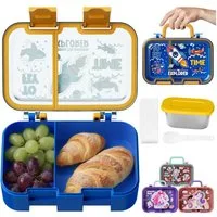 Bundviel Lunchbox Brotdose Kinder mit Fächern Bento Box Auslaufsicher Lunchbox