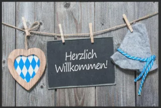 Fussmatte Herzlich Willkommen Bayrisch 4561 | Größe: 60 cm x 45 cm