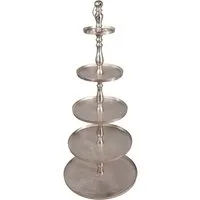 Lesli Living Dekoetagere Etagere Brush 140cm Aluminium gebürstet Silber 5-lagig Servierständer