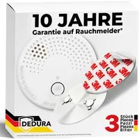 dedura Rauchmelder (Set inkl. Magnethalter mit 10 Jahre Garantie BSI Zertifiziert EN14604)