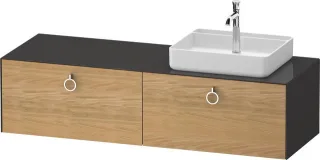 Duravit White Tulip Konsolenwaschtischunterbau wandhängend Natur Eiche & Graphit Matt & Hochglanz 16 WT4890RH5H10000