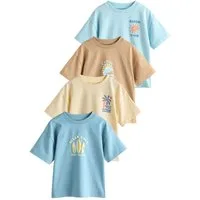 Next T-Shirt T-Shirt mit Grafik und kurzen Ärmeln, 4er-Pack (4-tlg)