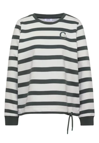 CECIL - Gestreiftes Sweatshirt grün - Gr. - XXL