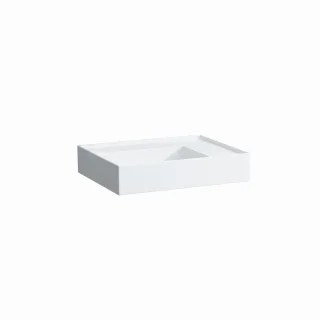 LAUFEN Aufsatz-Waschtisch Kartell 460x600x150, ohne Hl. , ohne Überlauf, geschliffen Ablg.re weiss m H8183347571121