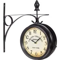 relaxdays Wanduhr Bahnhofsuhr doppelseitig