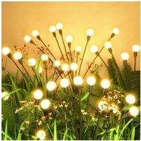 pedete LED Solarleuchte LED Solar Gartendeko solarlampen für außen 6 LED Solar Glühwürmchen, 2 Stück LED fest integriert IP65 Wasserdicht solarlampen für außen Warmweiß, LED Solarleuchte, solar lampen für außen, LED Solar Gartendeko, Solarlampen Gart