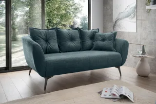 Home affaire 2,5-Sitzer "Baggio, Breite 196 cm zeitlos & elegant, bequem" schwarze Metallfüße