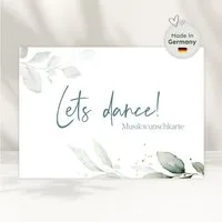 white & ivory Papierdekoration Musikwunschkarte, eukalyptus türkis, 50 Stück, beschreibbar