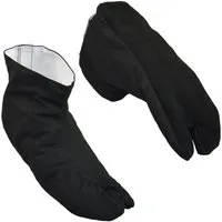 BAY-Sports Japanische Tabi Ledersohle Ninja Kung Fu Japan Boots Jikatabi Marugo Slipper (rutschfeste Ledersohle, Paar) Rauhledersohle, Obermaterial Segeltuch