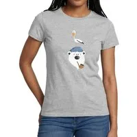 Spreadshirt T-Shirt Bär Mit Möwe Nordsee Frauen T-Shirt (1-tlg)