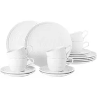 Seltmann Weiden Kaffeeservice Geschirr-Set, Service Terra (18-tlg), 6 Personen, Porzellan, Tassen, Teller, Untertassen, Made in Germany, 18 Teile, für 6 Personen