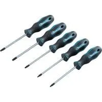 Schraubendreher-Set E-10534, 5-tlg schwarz/blau, Ergonomisch, gummierter Handgriff