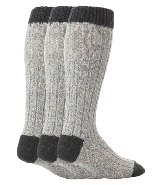 Workforce - 3 Paar Herren extra lange kniehohe warme Wollstiefelsocken