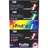 meytrade Filter-Set Frutta Zigaretten Hülsen mit Geschmack in 5 Sorten Mix + Etui, 500 Stück, mit 5 Geschmacksrichtungen