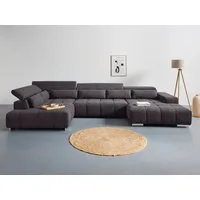 COTTA Wohnlandschaft Orion U-Form, B: 409 cm, mit Kopfteilverstellung & 6 Nierenkissen