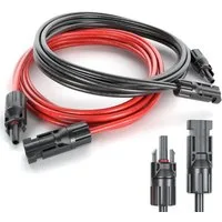 VESKA Solaranlage Solarkabel PV Stecker Solarstecker MC4 Photovoltaik, (2 Verlängerungskabel (1x rot, 1x schwarz), Kabel Set 6mm²