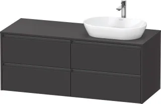 Duravit Ketho.2 Konsolenwaschtischunterbau wandhängend Graphit Supermatt 1400x550x568 mm - K24898R80 K24898R80800000