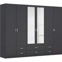 rauch Kleiderschrank Schrank Garderobe Ankleide GAMMA Breiten 91/136/181/226/271/315/360 cm (in 3 Ausstattungen BASIC/CLASSIC/PREMIUM (inkl. SOFT-CLOSE-Funktion) verschiedene Griff-Varianten, mit Spiegel TOPSELLER MADE IN GERMANY