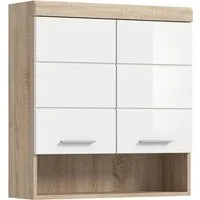 welltime Hängeschrank SIENA, Breite 74cm, 2 Türen, 1 offenes Fächer, MDF-Front (TOPSELLER) in verschiedenen Farben erhältlich, Badmöbel, Badschrank, Schrank, Bad