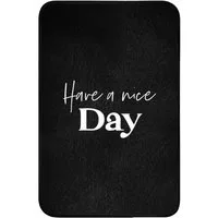 OnlyWow WC-Vorleger Schönen Tag noch - Zitate - Schwarz - Sprichwörter, Höhe 10 mm, Polyester, Rechteckig, WC Teppich, Toilettenvorleger, Toilettenteppich, Badematte 40x60 cm