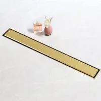 SaniteModar Duschrinne Gold, befliestbar & extra flach, Edelstahl Bodenablauf, 1-St., 2-in-1 wendbare Duschrinne, 60 cm