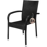 Casaria Gartenstuhl, Stapelbar Wetterfest Polyrattan Outdoor 160kg Garten Terrasse Balkon