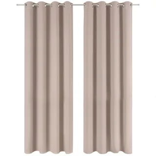Blumtal Verdunklungsvorhänge, Taupe, Kunststoff, Rechteckig, 140x175 cm, Oeko-Tex® Standard 100, Wohntextilien, Gardinen & Vorhänge, Verdunkelungsvorhänge
