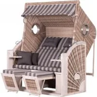 deVries Strandkorb Strandkorb "deVries PURE® CLIFF XXL SUN" PE w.kubu Des. 481