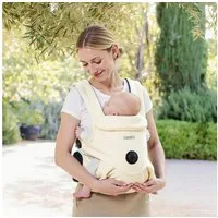 bonoch Babytrage EaseFit ergonomische Babytrage Beige Baumwolle 4–24 Monate Hüfttrage (Babytrage mit Zubehör-Set (3 Lätzchen), Babytrage mit 3 Lätzchen und verstellbarem Hüftgurt), Ergonomische Babytrage mit EaseFit-System und atmungsaktiver Baumwoll