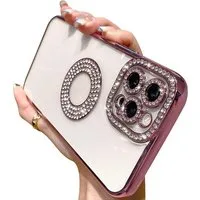 Wörleonline Handyhülle für Apple iPhone 13 Pro Max Hülle, TPU Handyhülle mit Glitzer Diamanten aus Acryl