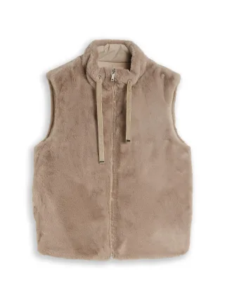 Tom Tailor - 2-in-1 Kunstfell-Weste mit Wendefunktion soft taupe grey - Gr. - XXL