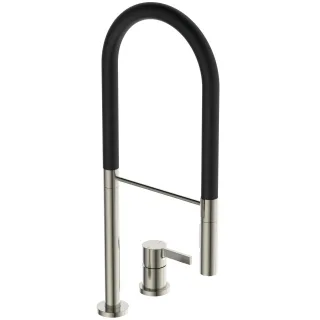 Ideal Standard 2-Loch Küchenarmatur Gusto Ausladung 225mm Semi-Pro 2F-Brause Silver Storm, BD425GN BD425GN