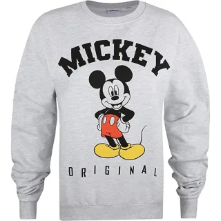 Disney Damen/Damen Hallo Mickey Mouse Sweatshirt (Hellgrau/Schwarz)