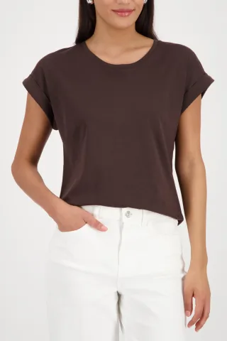 monari - Basic-T-Shirt dark chocolate - Gr. - 38