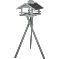 TRIXIE Vogelhaus Futterhaus - grau - 49 × 34 × 45 cm/1,34 m