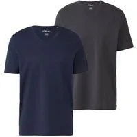 s.Oliver T-Shirt V-Ausschnitt, mit Logo auf der Brust