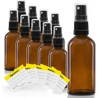 Oputec Sprühflasche 10 x 30ml Braunglas-Sprühflaschen mit feinem Zerstäuber-Sprühkopf