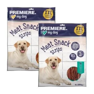 PREMIERE Meat Snack Strips Enten und Huhn XXL Vorteilspack 8x250g