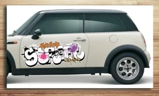 Aufkleber fürs Auto, Autoaufkleber Graffiti Style "HipHop street"