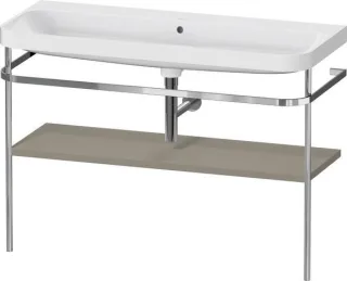 Duravit Happy D.2 Plus c-shaped Set mit Metallkonsole Stein Grau Seidenmatt 1175x490x850 mm - HP4839 HP4839N92920000