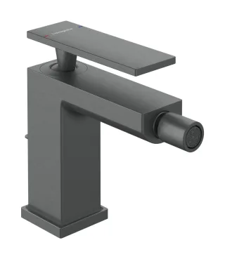 Hansgrohe Bidetmischer Tecturis E mit Zugstangen-Ablaufgarnitur Brushed Black Chrome,73200340 73200340