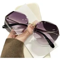 VEKROBOT Sonnenbrille Damen Sonnenbrille Retro Verlaufstönung. Ideal für Outdoor Reisen (1-St., Schmeichelhafte Sonnenbrille für zierliche Gesichtsform) Vielseitige unregelmäßige Sonnenbrille