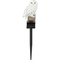 Meinposten Gartenfigur Eule Schneeeule Solarleuchte Figur Beleuchtung Gartenstecker, (1 St)
