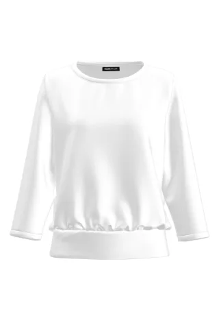 FRANK WALDER - Blusenshirt ELEMENTS mit elegant geschnittenem Rundhals ecru - Gr. - 48