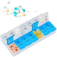 relaxdays Pillendose 2 x Tablettenbox 7 Tage 2 Fächer