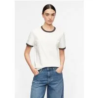 comma Kurzarmshirt T-Shirt Baumwollshirt mit Kontrastbündchen