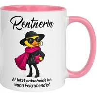 Momentals Tasse Rentnerin – „Ab jetzt entscheide ich den Feierabend“ – Rente Frau, Gratis Versand · Links-&Rechtshänder · Spülmaschinenfest