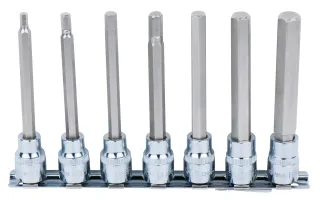 KS Tools 3/8" CHROMEplus Bit-Stecknuss-Satz Innensechskant, 7-tlg 4-12mm,lang - 918.3960