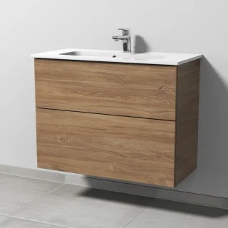 Sanipa 3way Waschtischunterbau zu Duravit ME by Starck Waschtisch mit 2 Auszügen, Eiche-Kansas SM72359