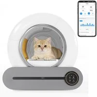 Merax Katzentoilette Selbstreinigende Katzenklo Automatisch, Geruchsbeseitigung, mit APP-Kontrolle & 65L+9L Große Kapazität Smart Health Monitor
